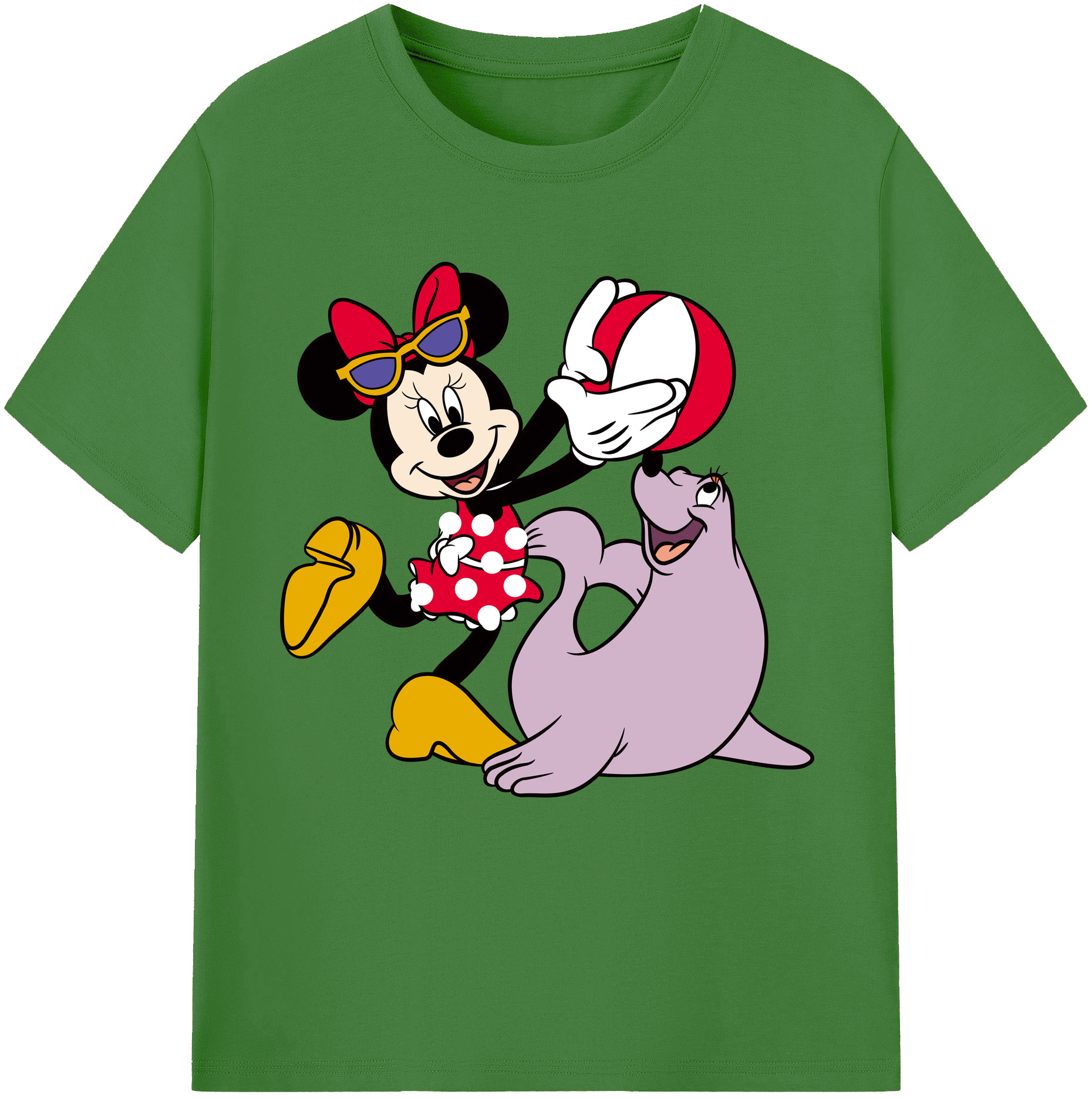 （画像用） ミッキーマウス Mickey Mouse レディースカジュアルプリントTシャツ（綿100％）